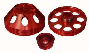 Hyundai Genesis Coupe Pulley Combo - Torque Solution - Lightweight WP/Crank/Alt - Red - `10-`27